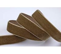 finemark 3 m x 22 mm velvet ribbon, natural brown (539 tobacco), decorative ribbon, velour, one-sided velvet, fixed edge velvet ribbon for sewing, decorating