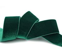 finemark 3 m x 36 mm Elastic Velvet Ribbon Dark Green (871) Velour Stretch Extremely Stretchy One Sided Fir Green Costume Velvet 20% Elastane for Sewing