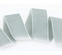 finemark 3 m x 36 mm Elastic Velvet Ribbon Grey (702) Light Grey Velour Stretch Band Extremely Stretchy One Sided Velvet 20% Elastane for Sewing