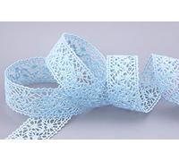 finemark 5 m x 25 mm Lace Ribbon Emma Light Blue Sold by the Metre Lace Crochet Ribbon Cotton Blend Natural Look Decorative Ribbon Crochet Lace Trim
