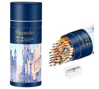 finenolo 72 Colouring Pencils with Sharpener, Premium Colour Pencils in Tube for Artists, Oil-Based Coloured Pencils Set, Sketching and Blending Set for Adults & Kids