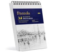 finenolo A4 Sketchbook, Hardback Spiral Sketch Book with 160GSM Thick Paper, Professional Drawing Pad for Studio & Art Supplies, 60 Sheets / 120 Pages (Portrait)