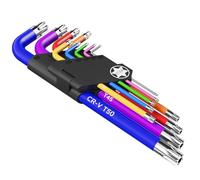 Fineonly 9PCS Star Key Set Torx Wrench Set 9 Standard Torx Star Wrenches for Bicycle Repair Furniture and Electrical Home DIY