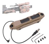 Fineonly Dual Remote Flashlight Pressure Switch Tactical Light Switch Augmented Tape Switch with Tactical Light Plug and 2.5mm Plug Compatible with M300 M600 PEQ15 Series Tactical Lights