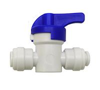 Finerfilters 1/4" PF Shut Off Valve Tap To Accept 1/4" Tube For Drinking Water, Reverse Osmosis, Fridge Filter Systems (5)