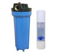 Finerfilters 10" Standard Blue Water Filter Housing With 3/4" Ports, Prv & 5 Micron Sediment Filter