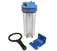 Finerfilters 10" Standard Clear Water Filter Housing With 3/4" Bsp Ports & Pressure Release Valve