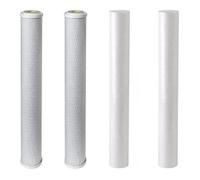 Finerfilters 20" Pole Fed Window Cleaning Ro Replacement Pre Filter Cartridges (2 X Sediment & 2 X Carbon)
