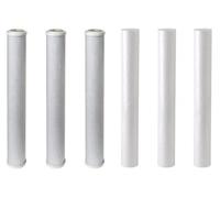 Finerfilters 20" Pole Fed Window Cleaning Ro Replacement Pre Filter Cartridges (3 X Sediment & 3 X Carbon)