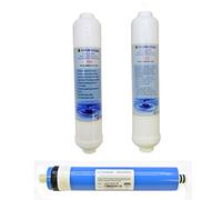 Finerfilters Compact 3 Stage Aquarium Reverse Osmosis Water Filter Replacement Filters & 75GPD Membrane