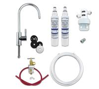 Finerfilters Deluxe Under-Sink Drinking Water Filter System, Remove Chlorine and Limescale, Full DIY Kit, Easily Change Filters Without Shutting Off Water Supply (12 Months (2 Filters) - Chrome Tap