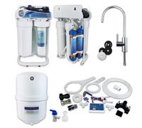 Finerfilters Dental Reverse Osmosis Rodi Pure Water Filter System With Di Filters, Booster Pump, Inline Tds Meter, Chrome Tap - 200Gpd -