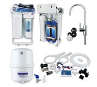 Finerfilters Dental Surgery Rodi Pure Water Filter System With Di Filters, Booster Pump, Inline Tds Meter, Chrome Tap - 75Gpd - 6.5L Tank