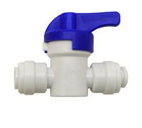 Finerfilters In Line Push Fit Shut Off Valve Tap / Isolation Valve - 1/4" X 1/4" For Water Filter Systems & Reverse Osmosis