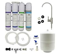 Finerfilters Quick-Change Reverse Osmosis Water Filter System | Suitable For Aquarium, Lab, and Dental Use | 4-Stage System with DI Resin Stage (DeIonisation)