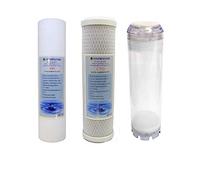 Finerfilters Reverse Osmosis Replacement 10" x 2.5" Drop In Style Filters (5 Micron PP Sediment, 5 Micron Carbon Block & Refillable Housing)