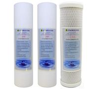 Finerfilters Reverse Osmosis Replacement Filter Pack - To Fit 10" Standard Housings - 5Mic Pp Sediment, 1Mic Pp Sediment, 5Mic Cto Carbon Block