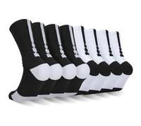 Finerview Elite Basketball Socks, 4 Pack Cushion Performance Crew Athletic Socks for Adult & Youth Kids, 8 Pairs Sort a, XL