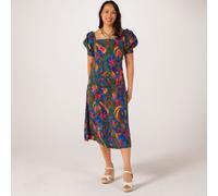 Finery Daisy Linen Viscose Mix Printed Midi Dress GREEN PAISLEY SIZE 10