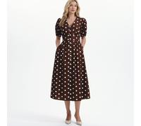 Finery London Addison Cotton Poplin Spot Dress Standard BLACK SPOT SIZE 10