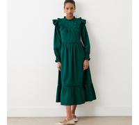 Finery London Adela Cotton Midi Dress with Lace Panel Detail BLACK SIZE 10