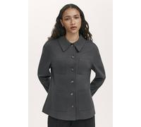 Finery London Agness Ponte Jersey Collared Jacket In Dark Grey Dark Grey