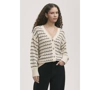 Finery London Alena V-Neck Crochet Cardigan In Warm White Warm White 16