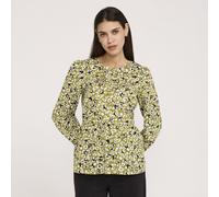 Finery London Cotton Blend Animal Printed Button Up Peplum Top BLUE LEOPARD SIZE 10