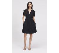 Finery London Cotton Voile Short Dress In Black Black