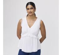 Finery London Cyma 100% Cotton Voile Lace Trim Top BLACK SIZE 10
