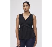 Finery London Cyma Sleeveless Cotton Top In Black Black