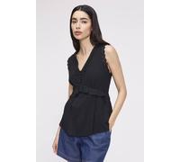 Finery London Cyma Sleeveless Cotton Top In Black Black