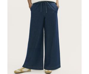 Finery London Dixie Denim Drawstring Wide-Leg Trousers Standard MID BLUE SIZE 18