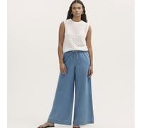 Finery London Dixie Denim Wide Leg Trousers with Drawstring Waist S... LIGHT BLUE SIZE 10
