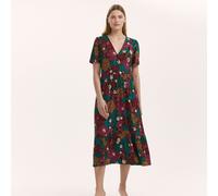 Finery London Edith Viscose Stretch Jersey Print Dress BLUE SIZE 10