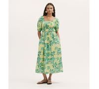 Finery London Enzo Printed Puff Sleeve Dress BLUE FLORAL SIZE 10