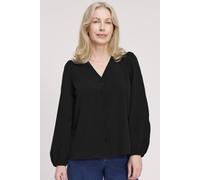 Finery London Evora V-Neck Button Through Blouse In Black Black