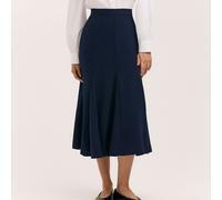 Finery London Fabiola Rich Crepe Pleated Skirt NAVY SIZE 20