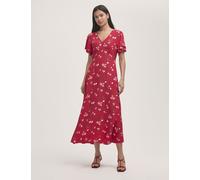Finery London female Ditsy Floral V-Neck Midi Tea Dress - 16 - Red Mix, Red Mix