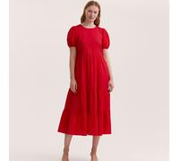 Finery London Genevive Cotton Poplin Tiered Dress BLUE SIZE 10