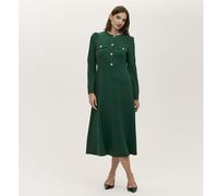 Finery London Gilly Ponte Dress with Gold Buttons Standard BLACK SIZE 12