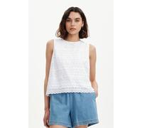 Finery London Gloria Cotton Broderie Sleeveless Top In White White