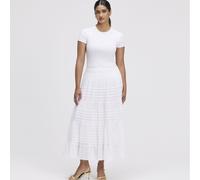Finery London Imani 100% Cotton Voile Tiered Maxi Skirt WHITE SIZE 10