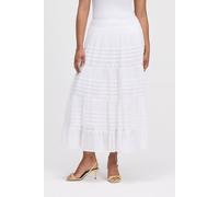 Finery London Imani Cotton Tiered Midi Skirt In White White