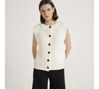 Finery London Janette Button Up Knitted Vest IVORY SIZE 12