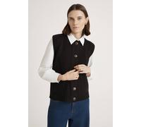 Finery London Janette Round Neck Sweater Vest In Black Black