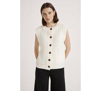 Finery London Janette Round Neck Sweater Vest In Off White Off White