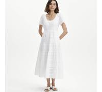 Finery London Jemma Cotton Broderie Tiered Dress Standard NAVY SIZE 10