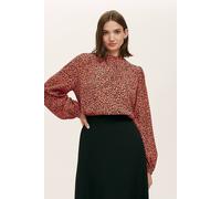 Finery London Keira Animal Print Crepe Blouse In Coral Coral 16
