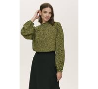 Finery London Keira Animal Print Crepe Blouse In Olive Olive 16